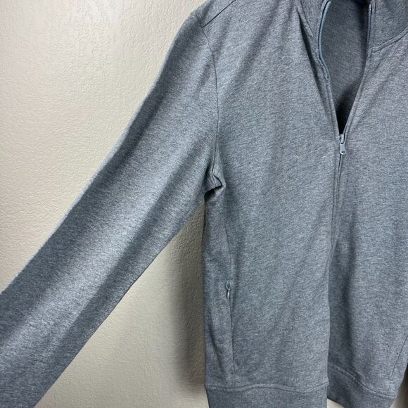 Armani Jeans Womens Full Zip Jacket Mock Neck Gray Long‎ Sleeve Size Large Logo - Picture 7 of 15